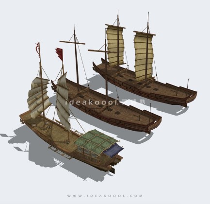 中式木船 帆船 船舶丨