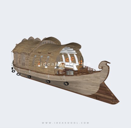 中式船屋 游船丨