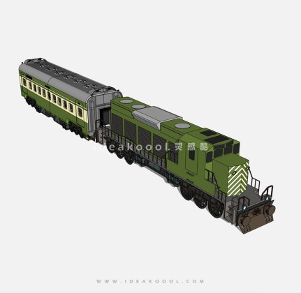 绿皮老火车头 车厢丨