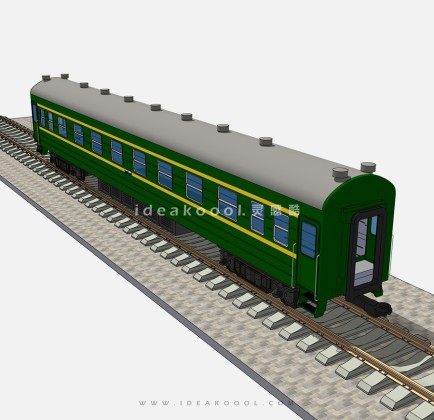 绿皮火车车厢 铁路铁轨丨