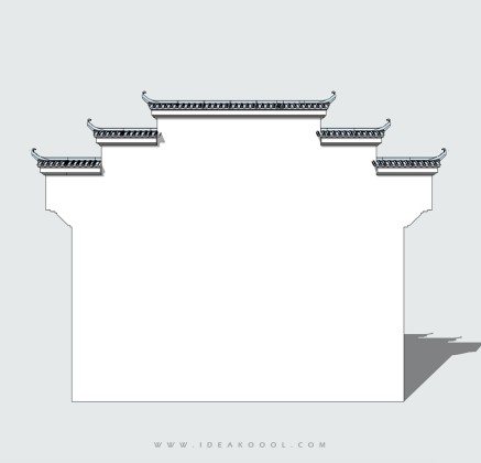 中式徽派马头墙