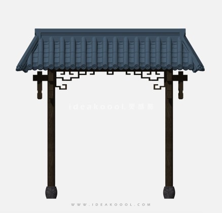 中式建筑屋檐 入口门头