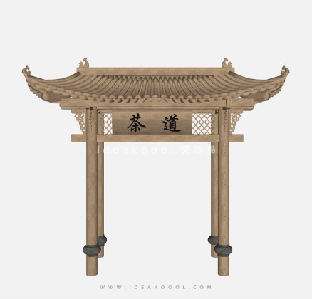 中式建筑屋檐 入口大门