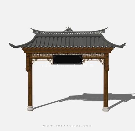 中式建筑屋檐 入口大门