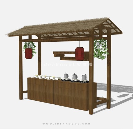 中式建筑屋檐 售卖亭