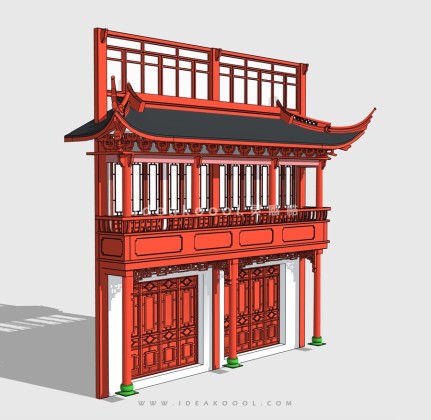 中式建筑入口门头丨