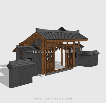 中式建筑入口门头丨