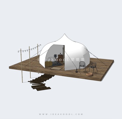 创意微型小建筑 帐篷丨