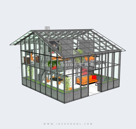 创意微型小建筑 温室阳光玻璃房丨