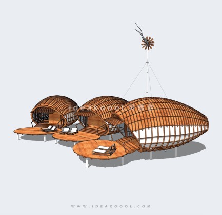 创意异形木屋小建筑丨