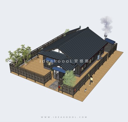 创意茶室民宿木屋建筑丨