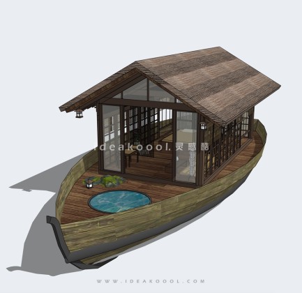 中式船屋 民宿度假木屋丨