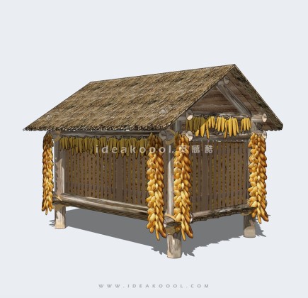 中式茅草屋茅草房丨