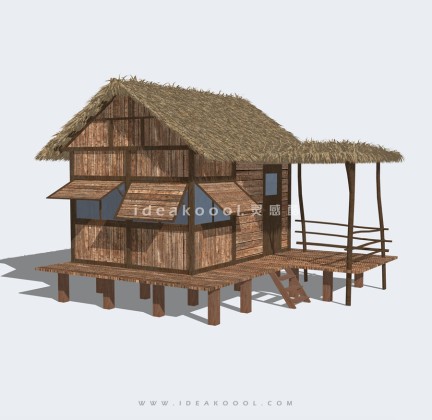 中式茅草屋茅草房丨