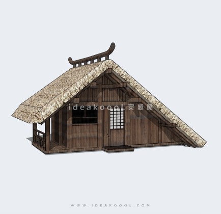 中式茅草屋茅草房丨