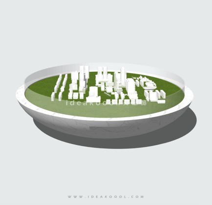 现代售楼处沙盘丨