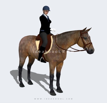 骑马人物模型丨