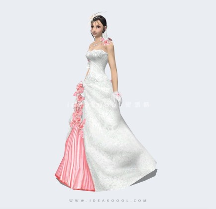 新娘婚纱裙子礼服人物模型丨