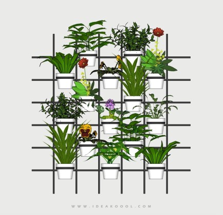 垂直绿化植物景墙 花箱花架丨