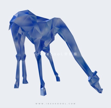 长颈鹿几何体雕塑丨