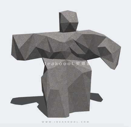 太极武术人物几何体雕塑丨