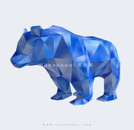 熊几何体雕塑丨