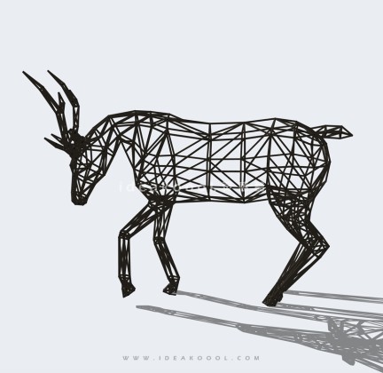 鹿几何体雕塑丨