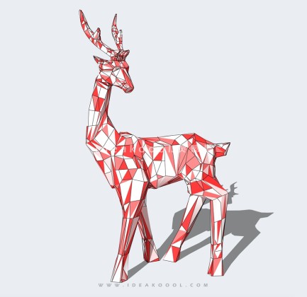 鹿几何体雕塑丨