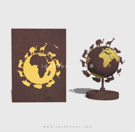 动物剪影墙剪影地球丨