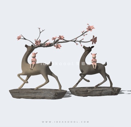 鹿摆件雕塑丨
