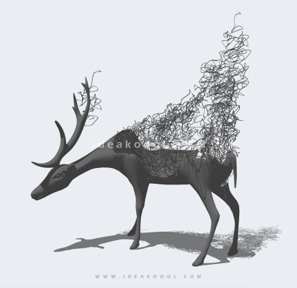 鹿雕塑丨