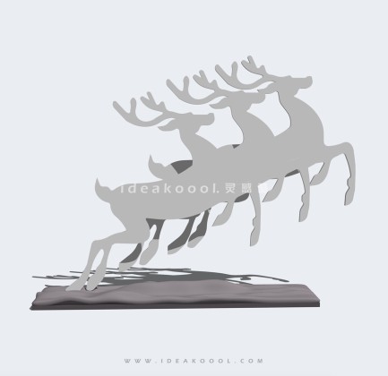 鹿雕塑丨