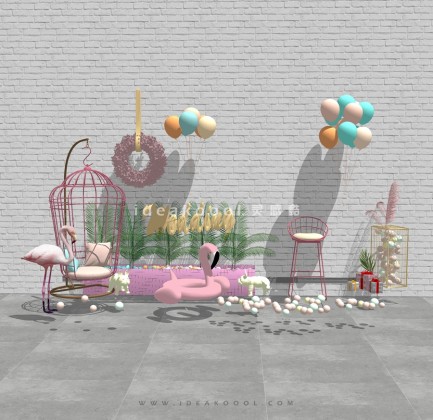 火烈鸟气球装饰丨