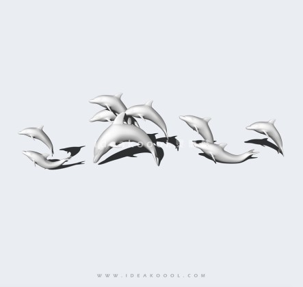 海豚雕塑丨