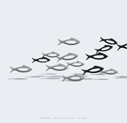 抽象鱼类雕塑丨