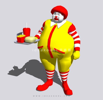 薯条汉堡人物雕塑丨