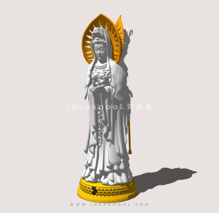 观音莲花底座人物雕塑丨