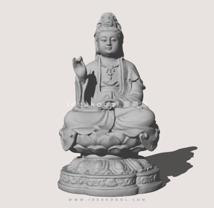 观音莲花底座人物雕塑丨