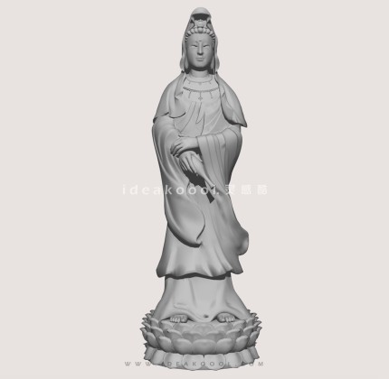 观音莲花底座人物雕塑丨