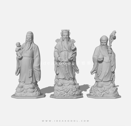 福禄寿人物雕塑丨
