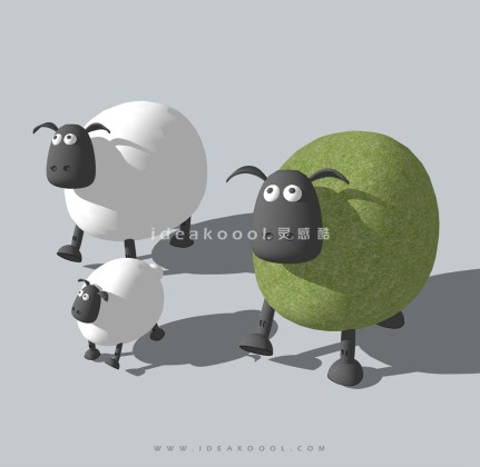 绵羊动物雕塑丨