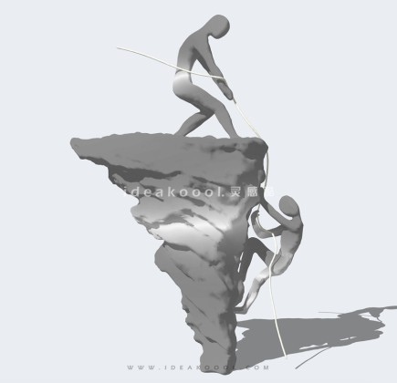 攀登人物雕塑丨