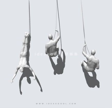 攀登人物雕塑丨