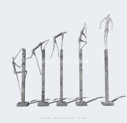 攀登人物雕塑丨