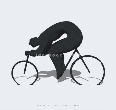 自行车赛车骑车抽象人物雕塑丨