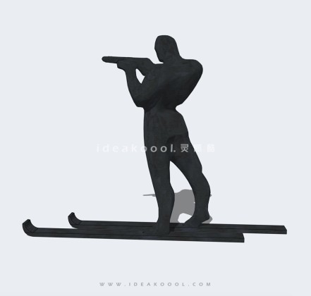 抽象滑雪人物雕塑丨