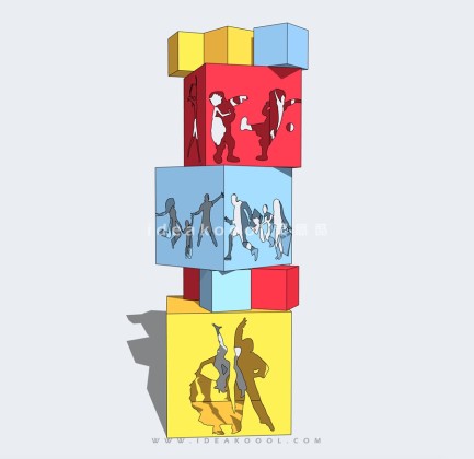 抽象剪影人物雕塑丨