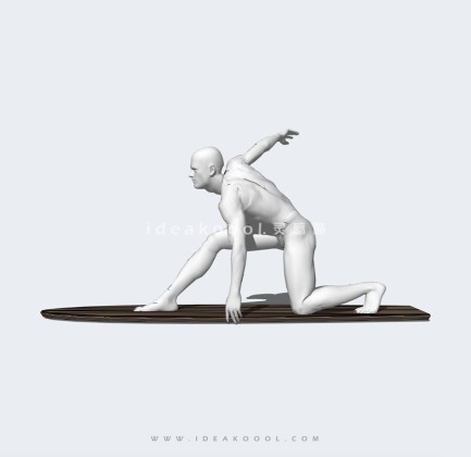 冲浪人物雕塑丨