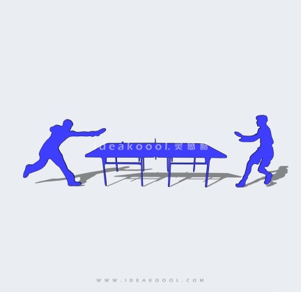 乒乓球剪影人物丨