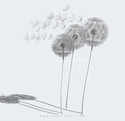 蒲公英雕塑灯具小品丨